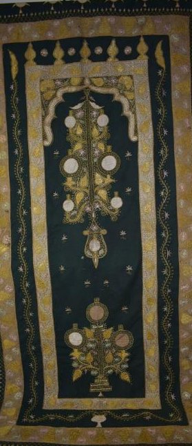 Early Antique Gold Thread Embroidered Tapestry 19 c (1 of 14)