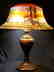 A lg fine signed Pairpoint reverse painted lamp