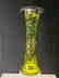 American Brilliant Period Baccarat green to clear vase