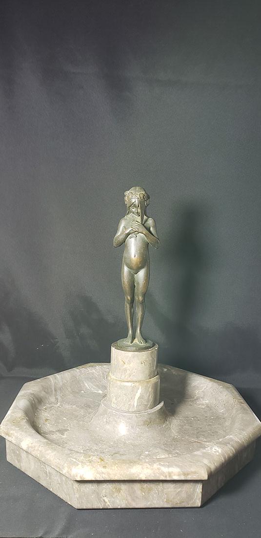 Eugene Wagner Nude Bronze Sculpture 1871-1942: Eugene Wagner German 1871-1942, Nude Bronze Sculpture Signed 16" overall