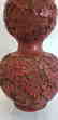 Lg Finely Carved Chinese Cinnabar Gourd Vase 19 C Mark - 5