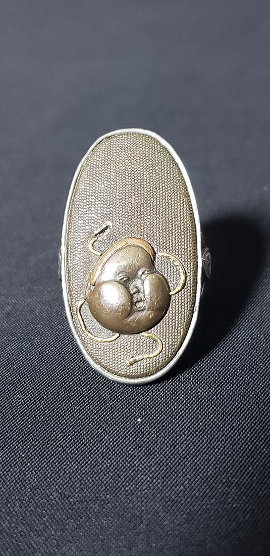 Japanese Mixed Metal Ring Meiji Period 19 c: Japanese Mixed Metal Ring 19 C. Size 7.5