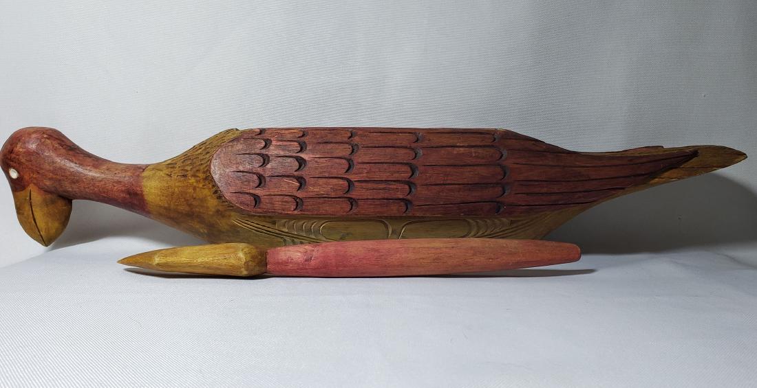 Vintage Carved Asmat Sepit Slit Drum: Vintage Carved Asmat Sepit Slit Drum. Measures 21 3/4" Long