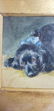 Fine Antique Dog Water Color 19 c - 2