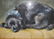 Fine Antique Dog Water Color 19 c - 7