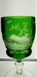 Early Antique Engraved Chalice Green to Clear - 12