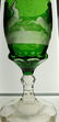 Early Antique Engraved Chalice Green to Clear - 5