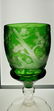 Early Antique Engraved Chalice Green to Clear - 9