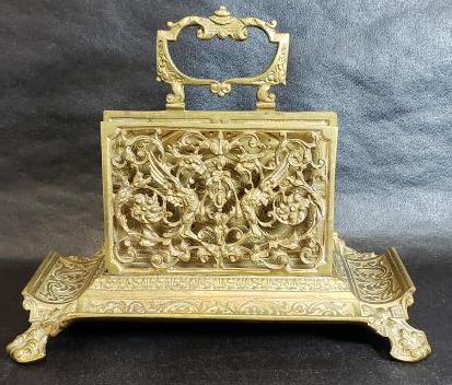 Antique Bronze Letter & Pen Holder Austria: Antique Bronze Letter & Pen Holder Austria Measures 9 1/2" x 5 1/2" x 8"