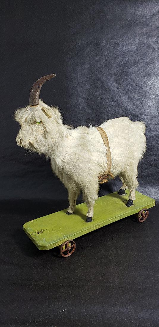 Antique German Toy Goat Pull Toy: German Toy Goat Pull Toy Measures 13" 13"