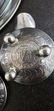 Fine Sterling Silver Coin Ashtray Set 233 G - 10