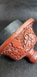Antique Chinese Cinnabar Vase On Stand 19 C - 12