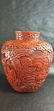 Antique Chinese Cinnabar Vase On Stand 19 C - 14