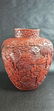 Antique Chinese Cinnabar Vase On Stand 19 C - 15