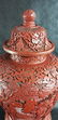 Antique Chinese Cinnabar Vase On Stand 19 C - 4