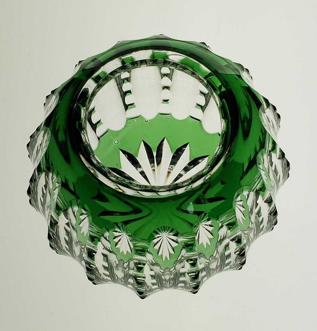 ABP Pairpoint Green to Clear Rose Globe: American Brilliant Period Pairpoint Green to Clear Rose Globe Measures 2 3/4" x 3 3/8"