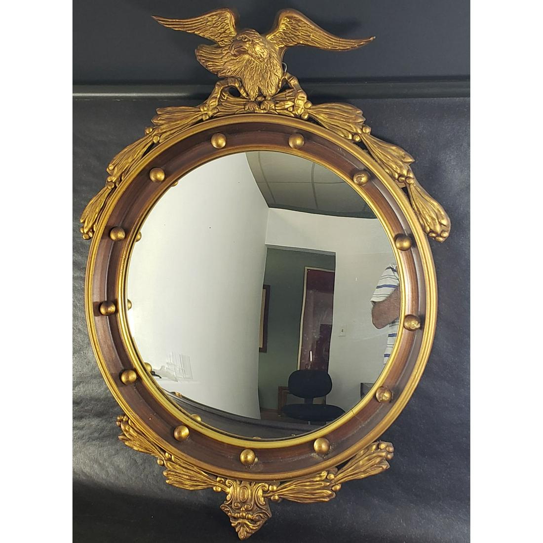 Antique Mirror With Eagle.: Antique Mirror With Eagle.Measures 27.5" x 20"