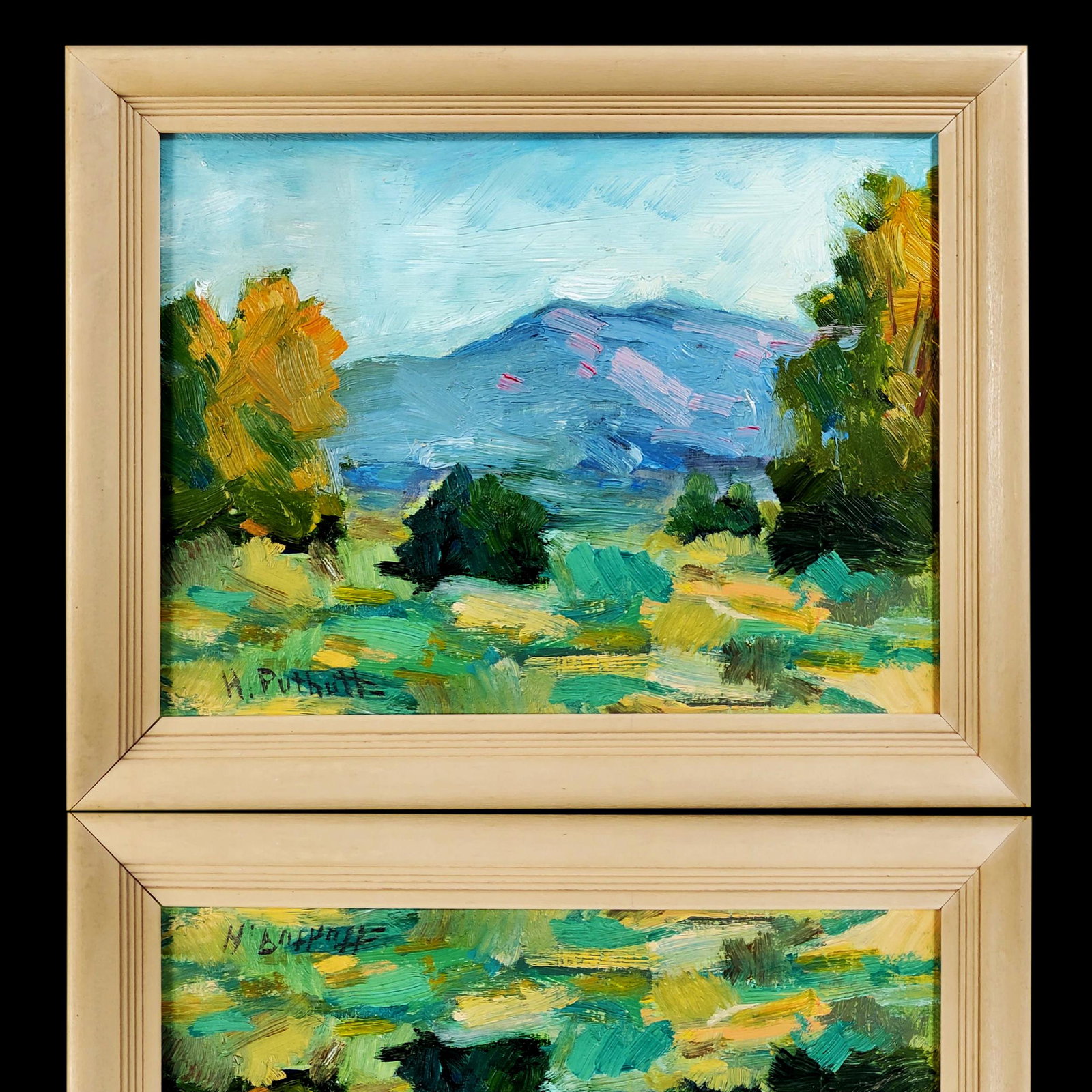 Hanson Puthuff 1875-1972 Landscape painting: Hanson Puthuff 1875-1972 Landscape painting. Frame measures 11" x 14"