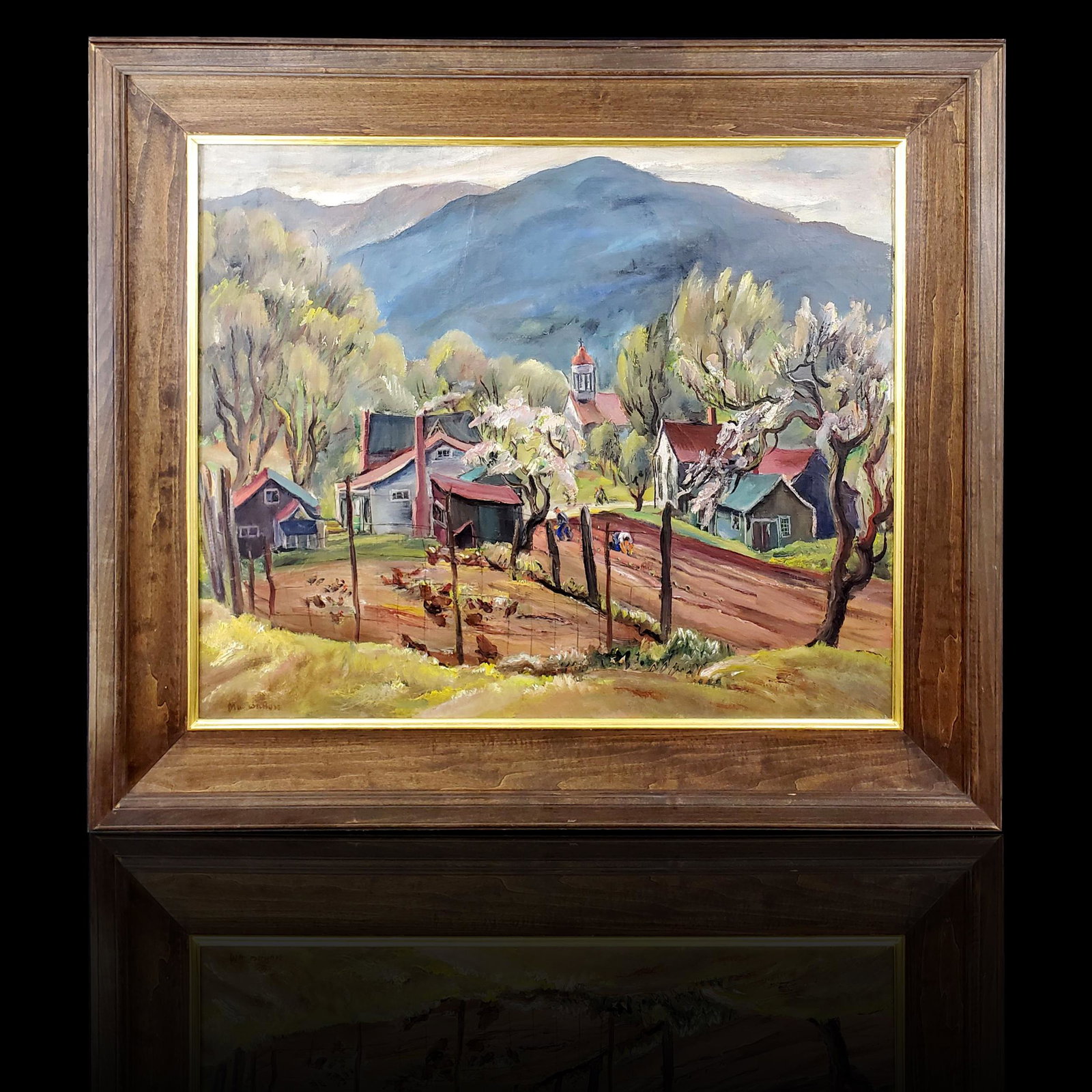 Original Marion Huse 1896-1967 landscape painting: Original Marion Huse 1896-1967 landscape painting. Measures 25" x 30".Marion Huse was active/lived in Massachusetts. Marion Huse is known for landscape, figure, florals, serigraph.