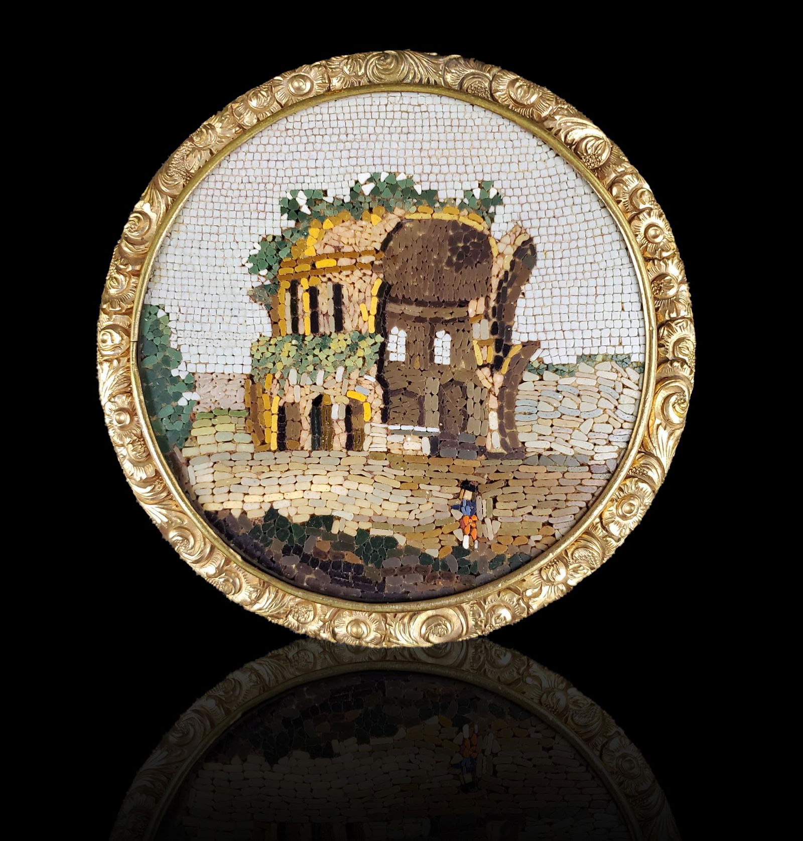 Antique Micro Mosaic Brooch Large (1 of 14)