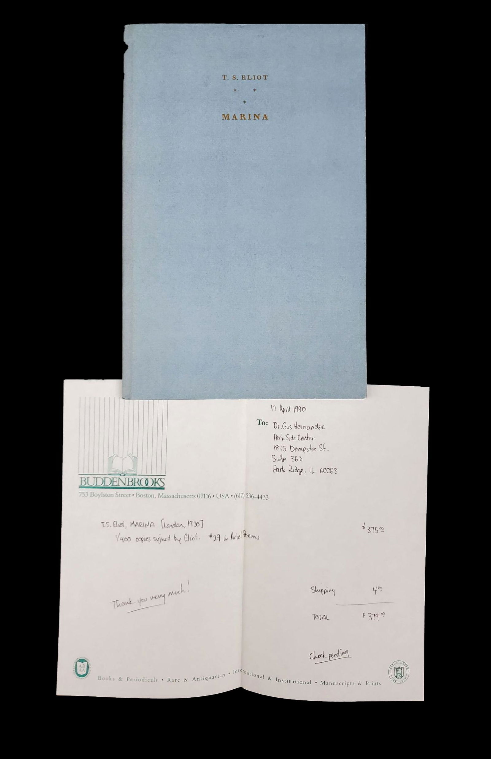 T.S Eliot, MARING 1930 117/400 Copies Signed (1 of 9)