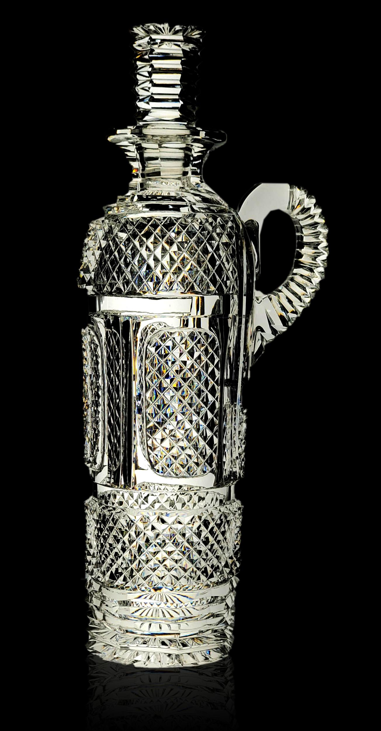 ABP cut glass tall whiskey decanter OLD IRISH pattern (1 of 12)