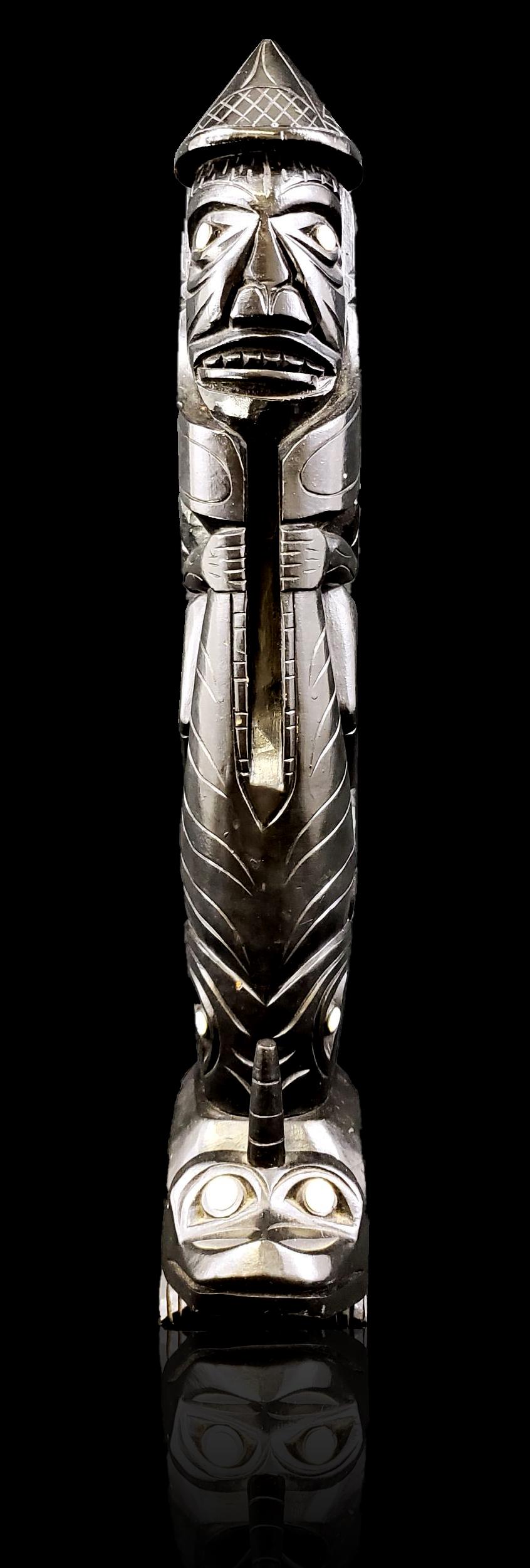 Native American Haida argillite totemic carving. (1 of 20)