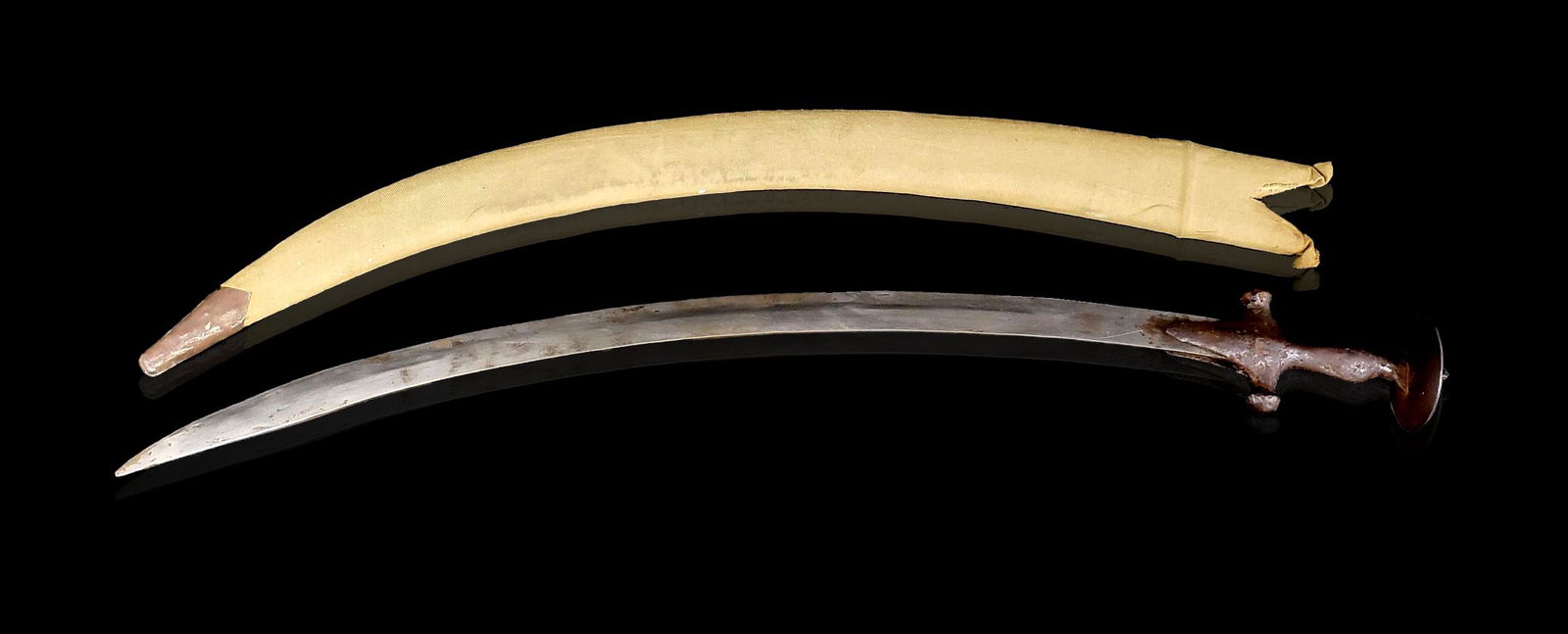 Indian Tulwar sword in original green scabbard 18-19 C (1 of 16)