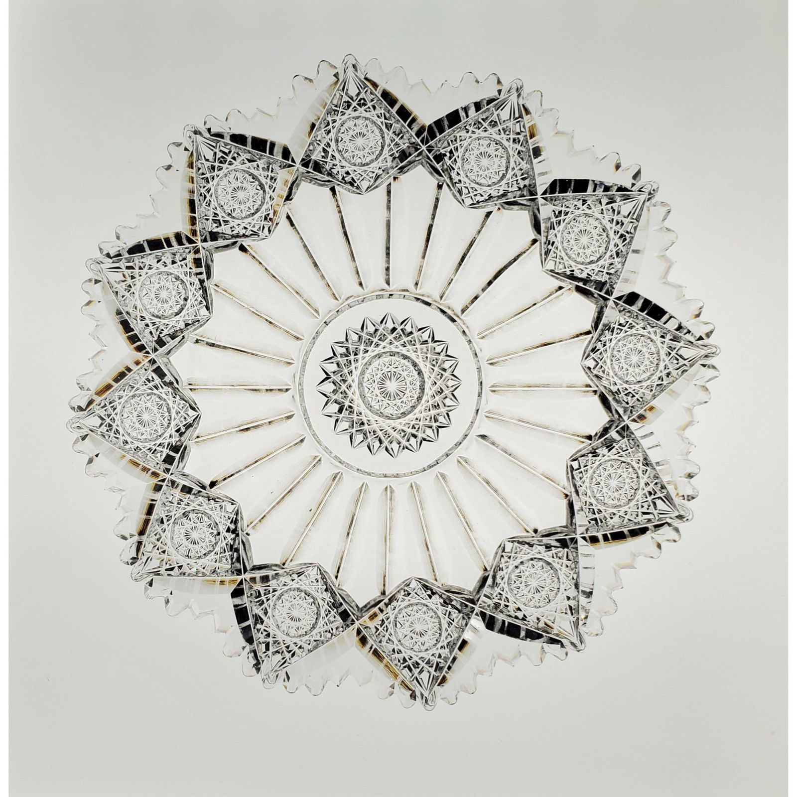 ABP Cut Glass Ice Cream plate signed Sinclaire in (1 of 8)