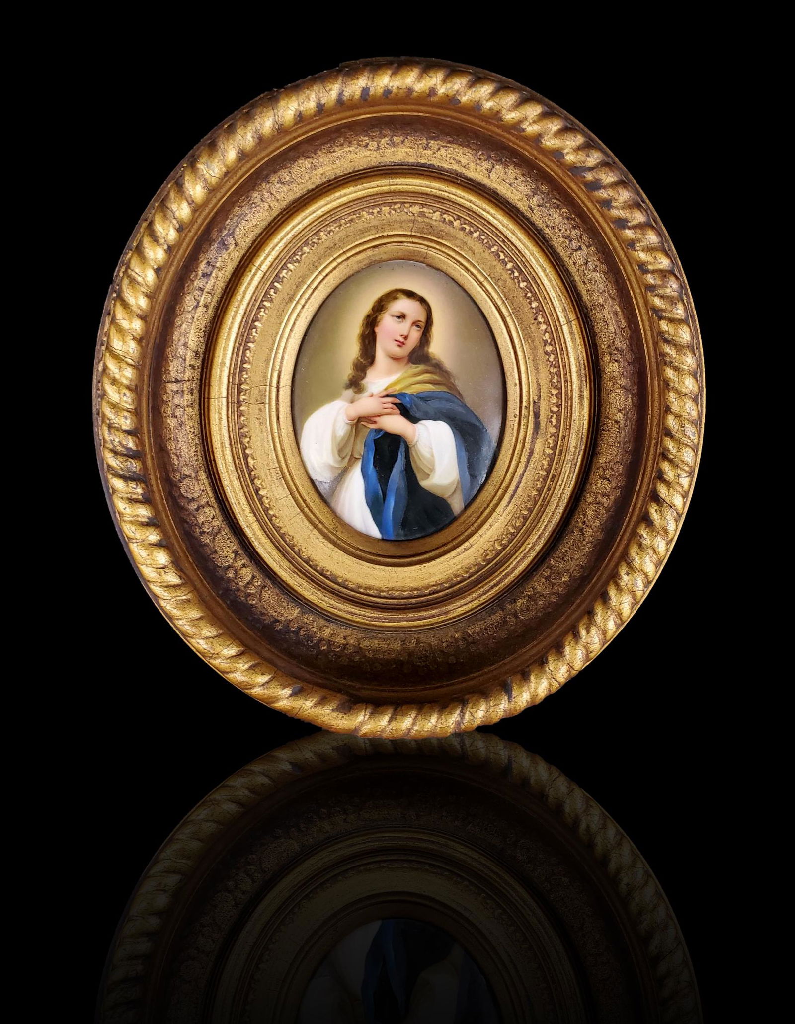 Framed portrait painting on porcelain 19th century (1 of 13)