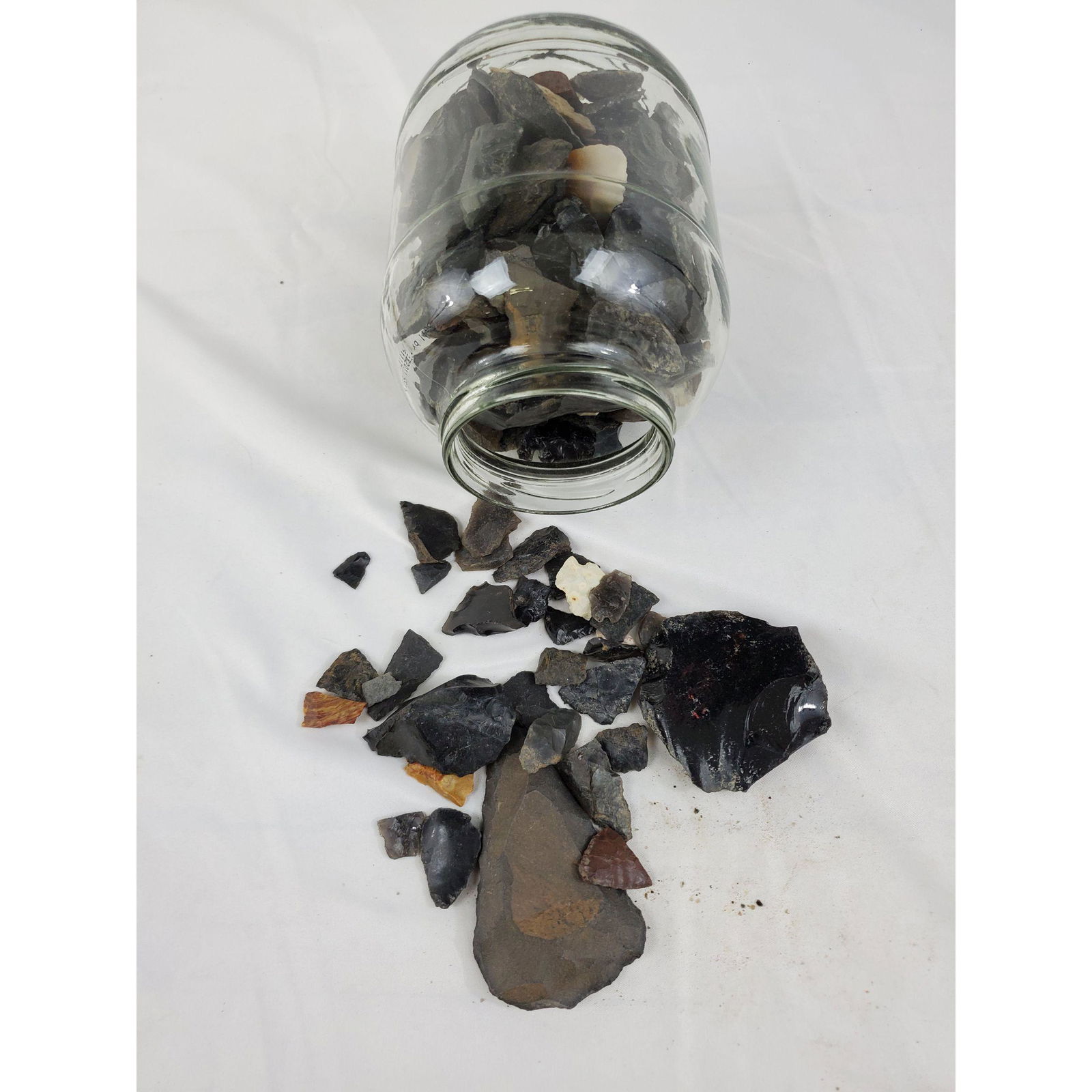 Native American Indian Artifacts points in jar (1 of 9)