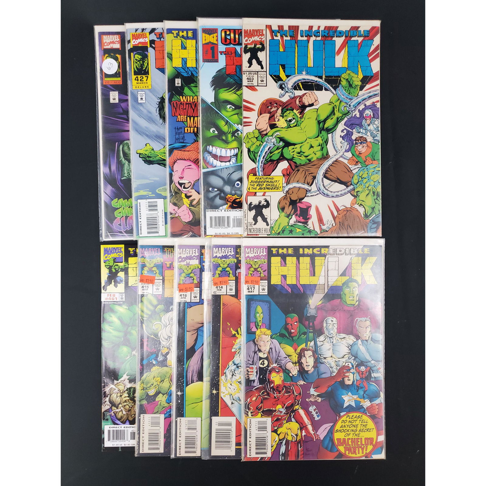 Lot Of 10 Vintage Marvel Comics The Incredible HULK (1 of 11)