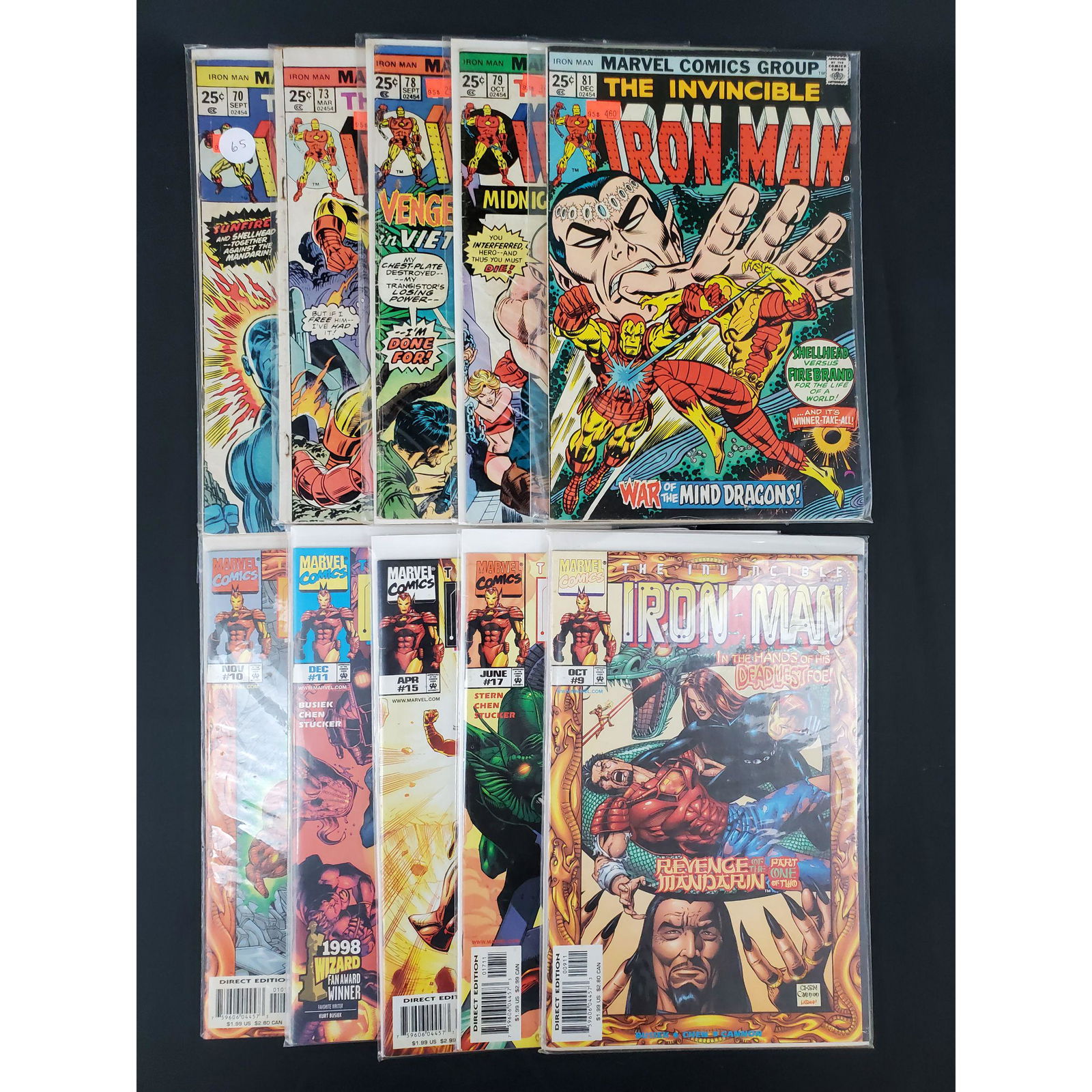 Lot Of 10 Vintage Marvel Comics The Invincible IRON MAN (1 of 11)