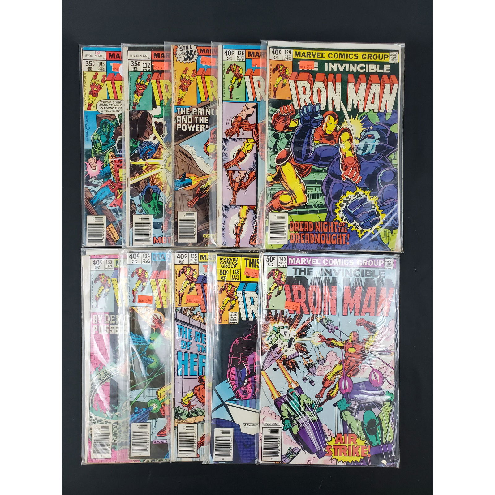 Lot Of 10 Vintage Marvel Comics The Invincible IRON MAN (1 of 11)