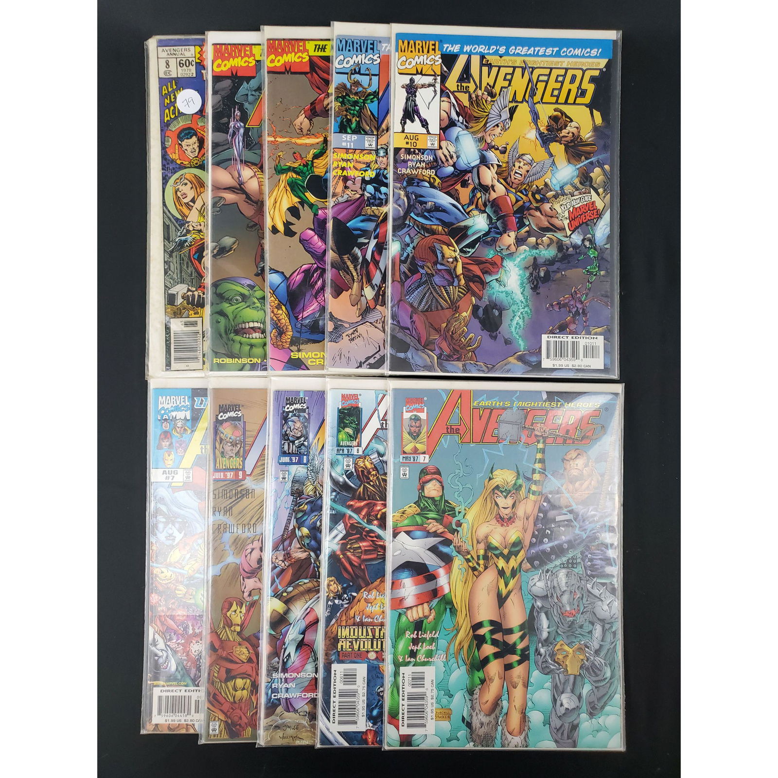 Lot Of 10 Vintage Marvel Comics Assorted Avengers (1 of 10)