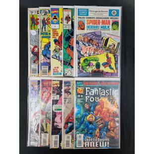 Lot Of 10 Vintage Marvel Comics Amazing Spider-Man: Marvel Comics Amazing Spider-Man #191,Marvel Comics Amazing Spider-Man #185,Marvel Comics Amazing Spider-Man #1 1990,Marvel Comics Amazing Spider-Man #304,Marvel Comics Spider Man Incredible Hulk Spec