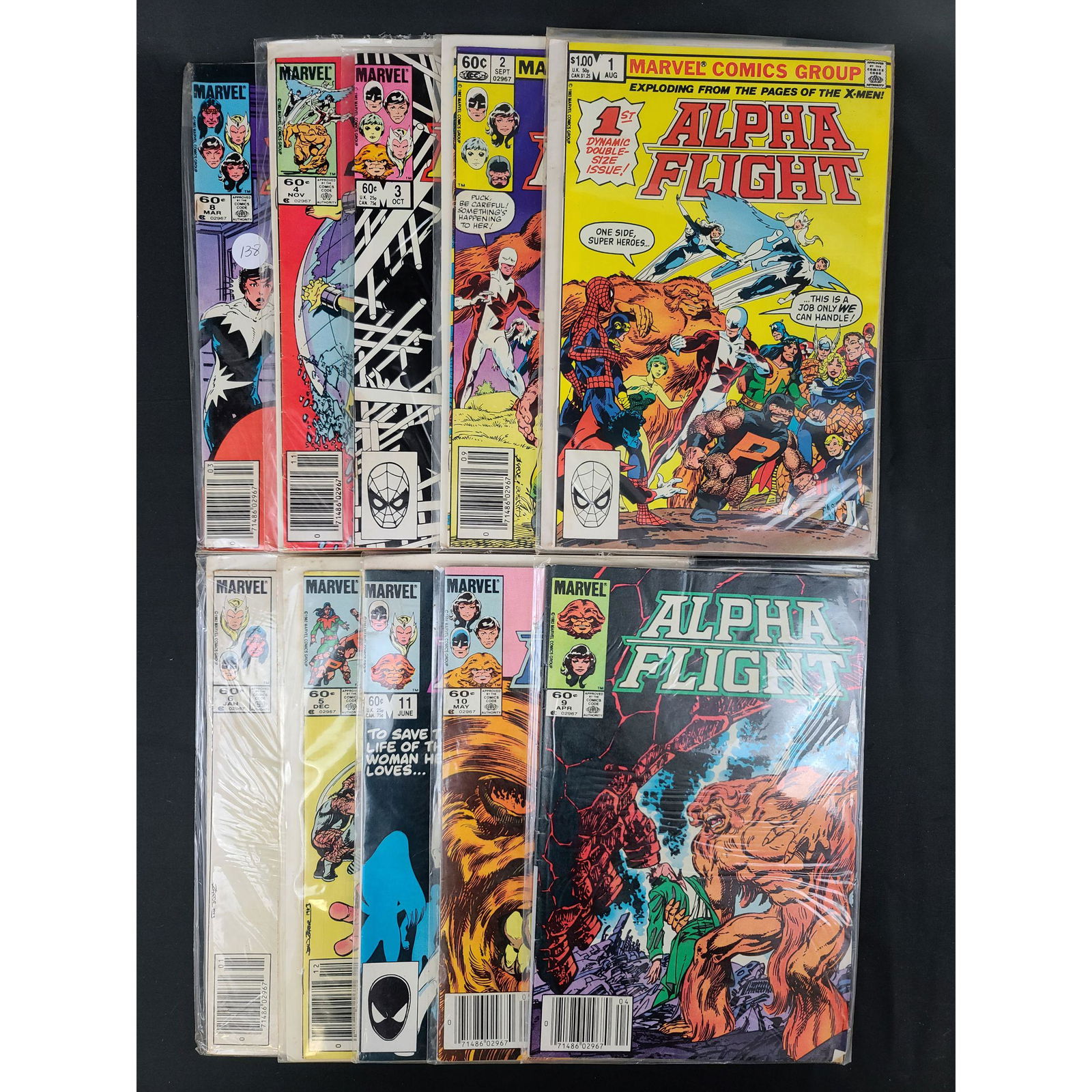 Lot Of 10 Vintage Marvel Comics Alpha Flight (1 of 11)