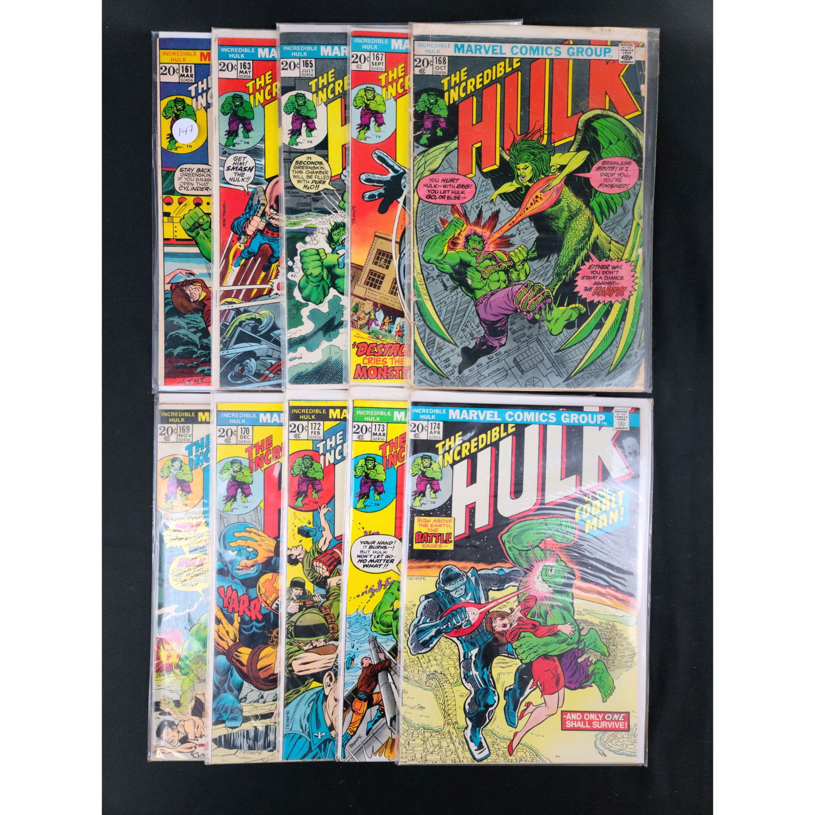 Lot Of 10 Vintage Marvel Comics Incredible Hulk Early (1 of 11)