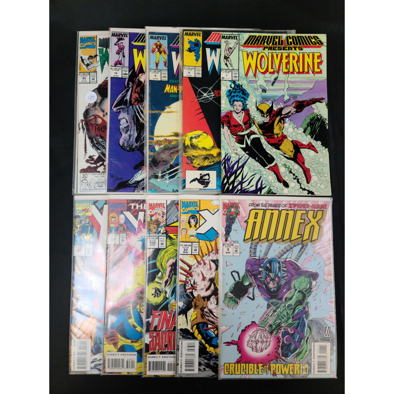 Lot Of 10 Vintage Marvel Comics Assorted Wolverine/X-Me (1 of 11)
