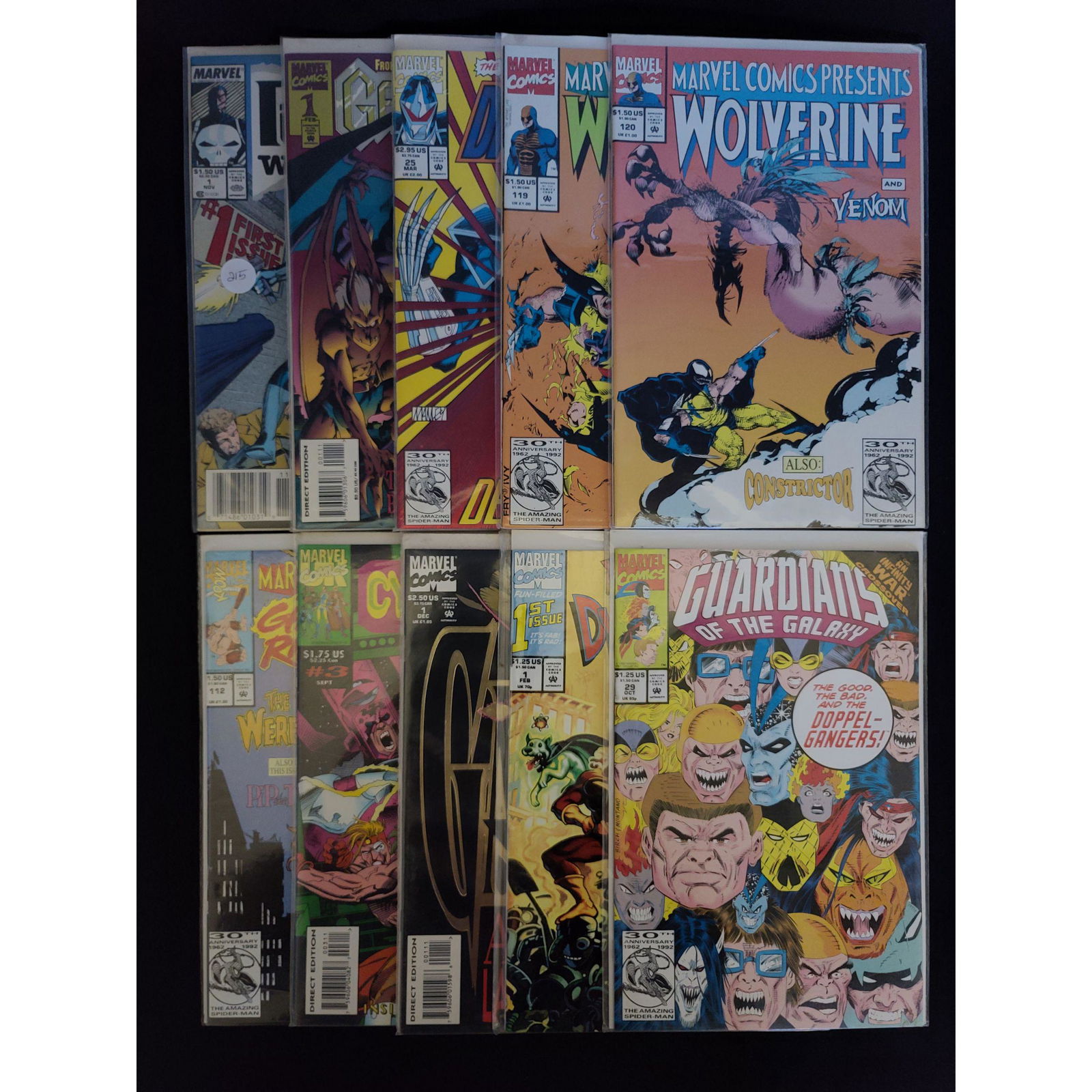 Lot Of 10 Vintage Marvel Comics Assorted Punisher/Wolve (1 of 11)