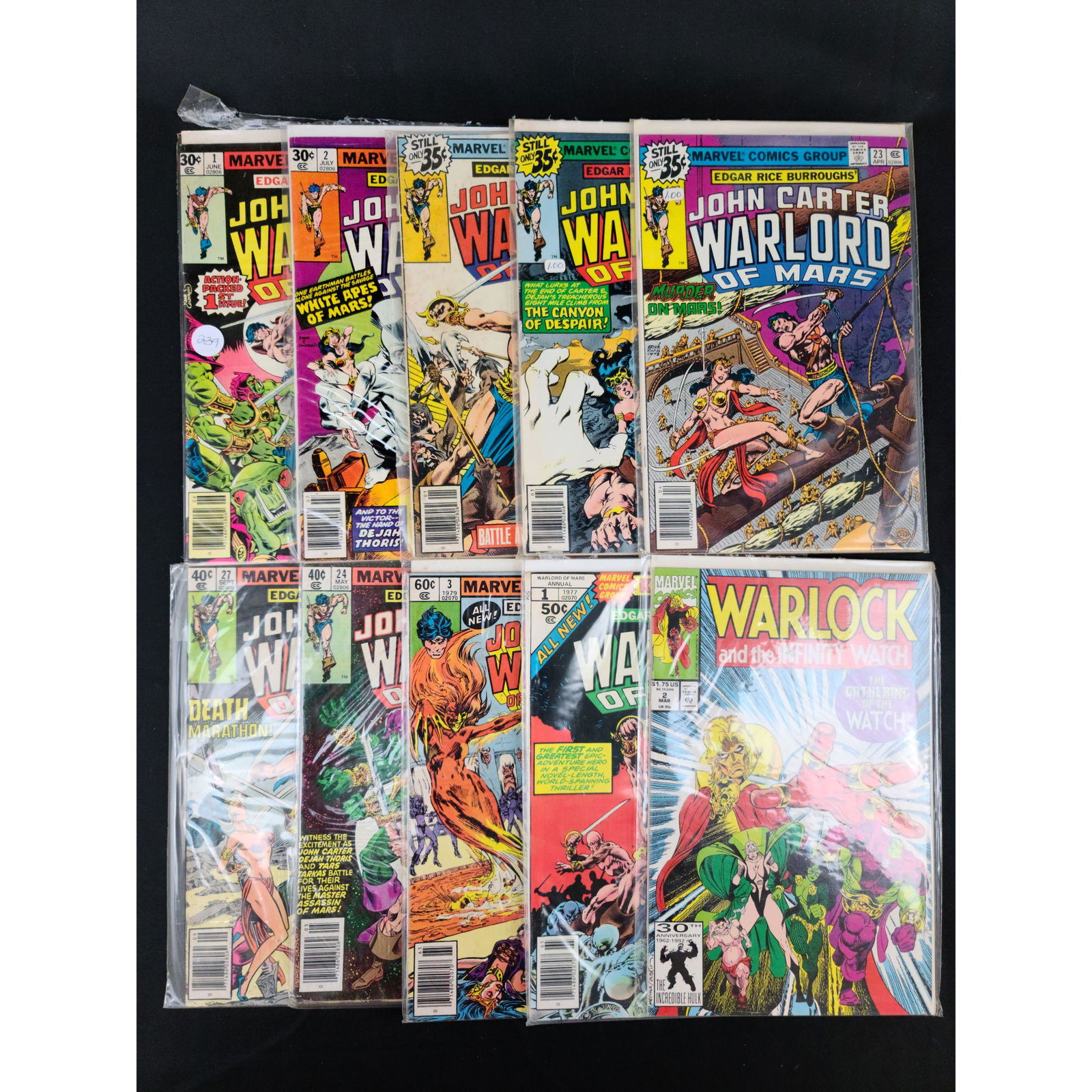 Lot Of 10 Vintage Marvel Comics Warlord Of Mars 30 Cent (1 of 11)