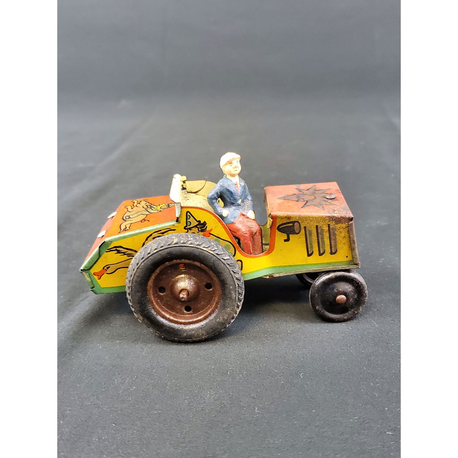 Germany Wind Up Tin Toy US Zone: German Wind Up Toy US Zone. Measures 4" Long