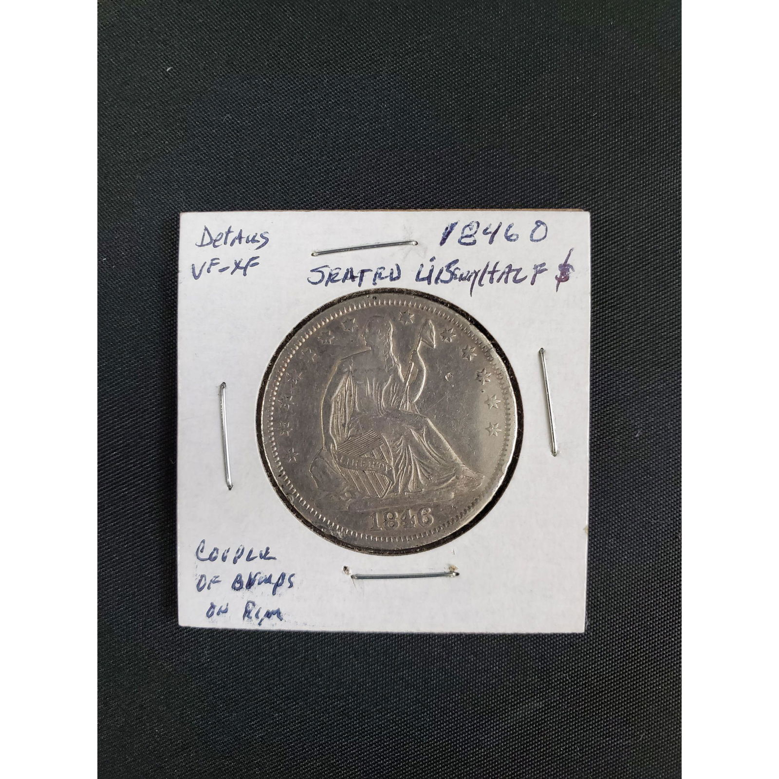 1846 "O" Seated Liberty 1/2 Dollar Silver Coin VF/XF (1 of 5)