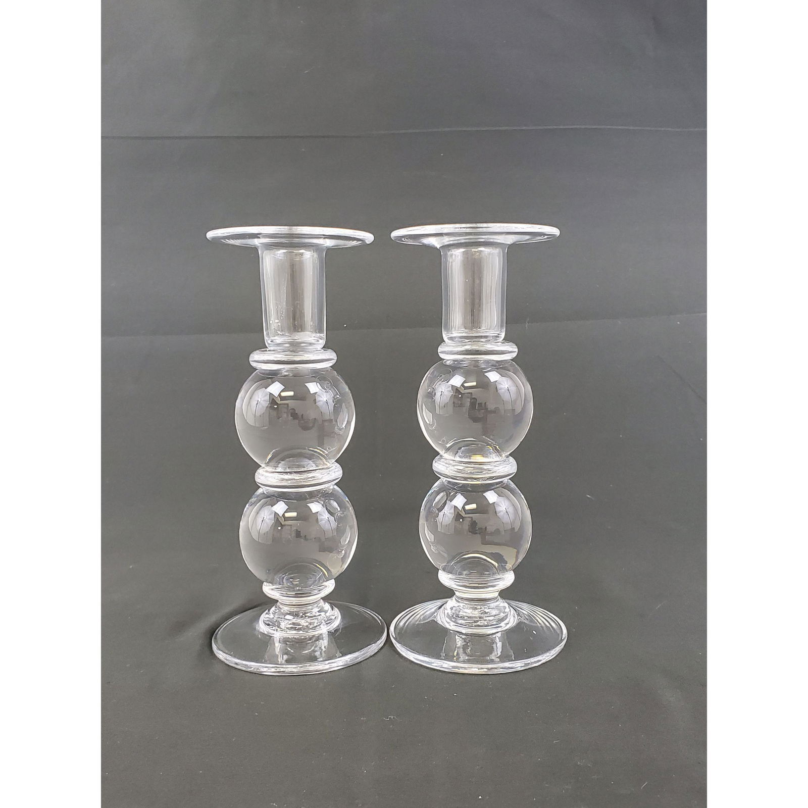 Signed Simon Pearce Candle Holders (1 of 5)