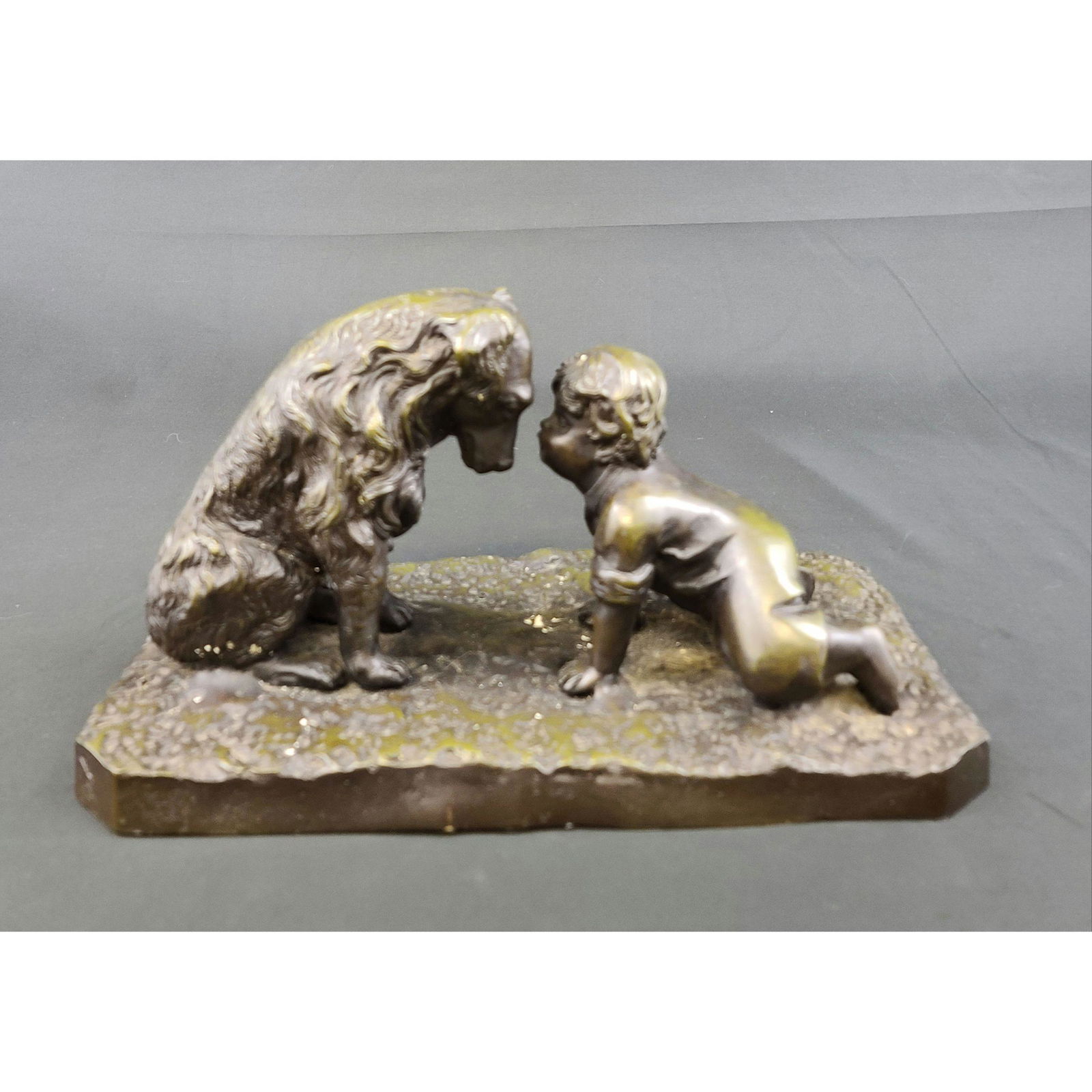 Bronze dog and baby sculpture (1 of 10)