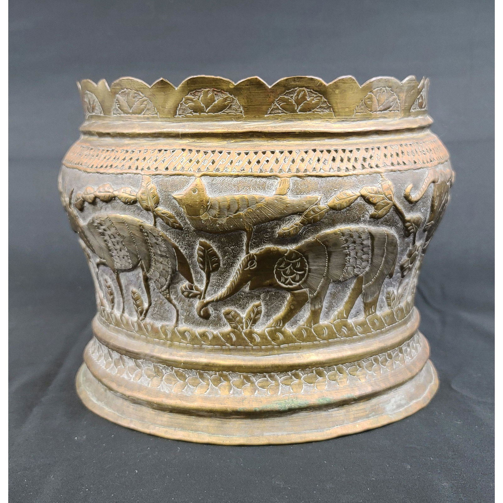 Antique Indo Persia Hand Chased Planter Pot 18th c (1 of 14)