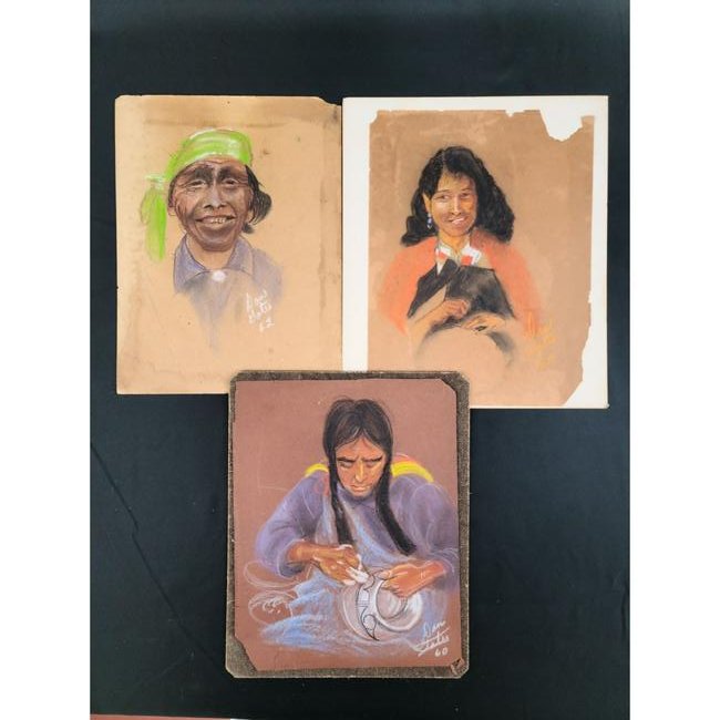 3 Signed Native American Indian Drawings (1 of 8)