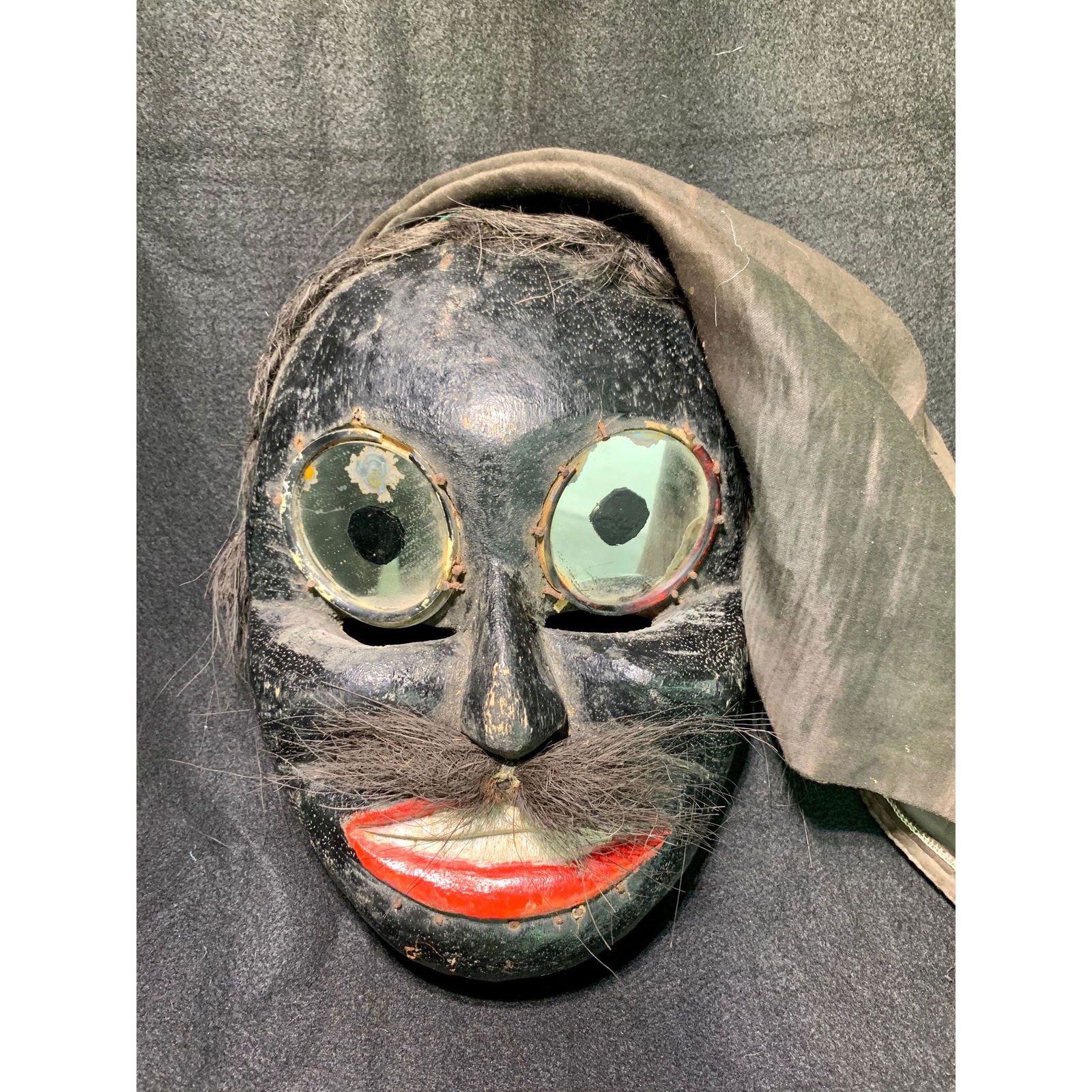 Antique Javanese Topeng Mask w/Mirrored Eyes (1 of 13)