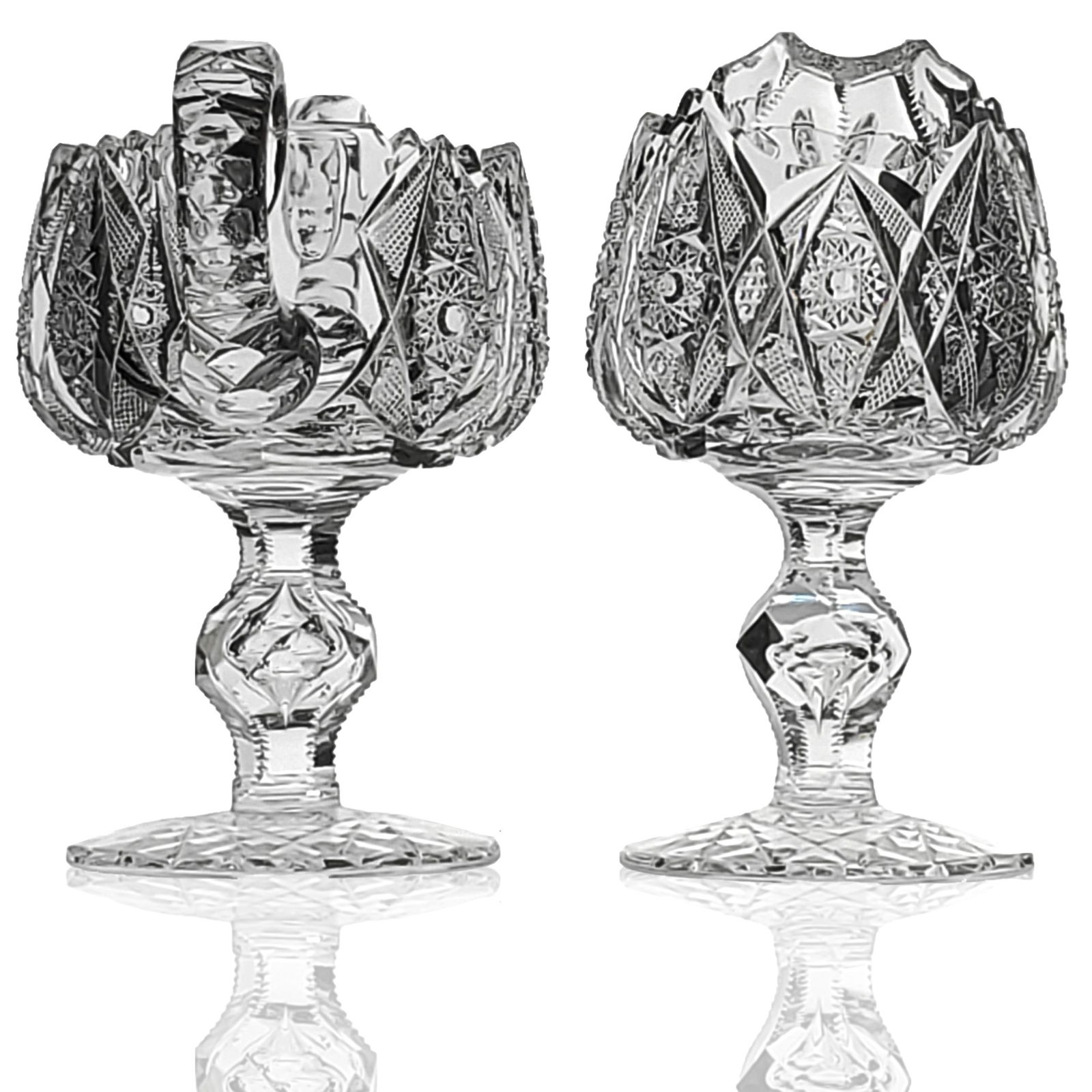 ABP cut glass pedestal Sugar and Creamer,Geometric Pat (1 of 20)