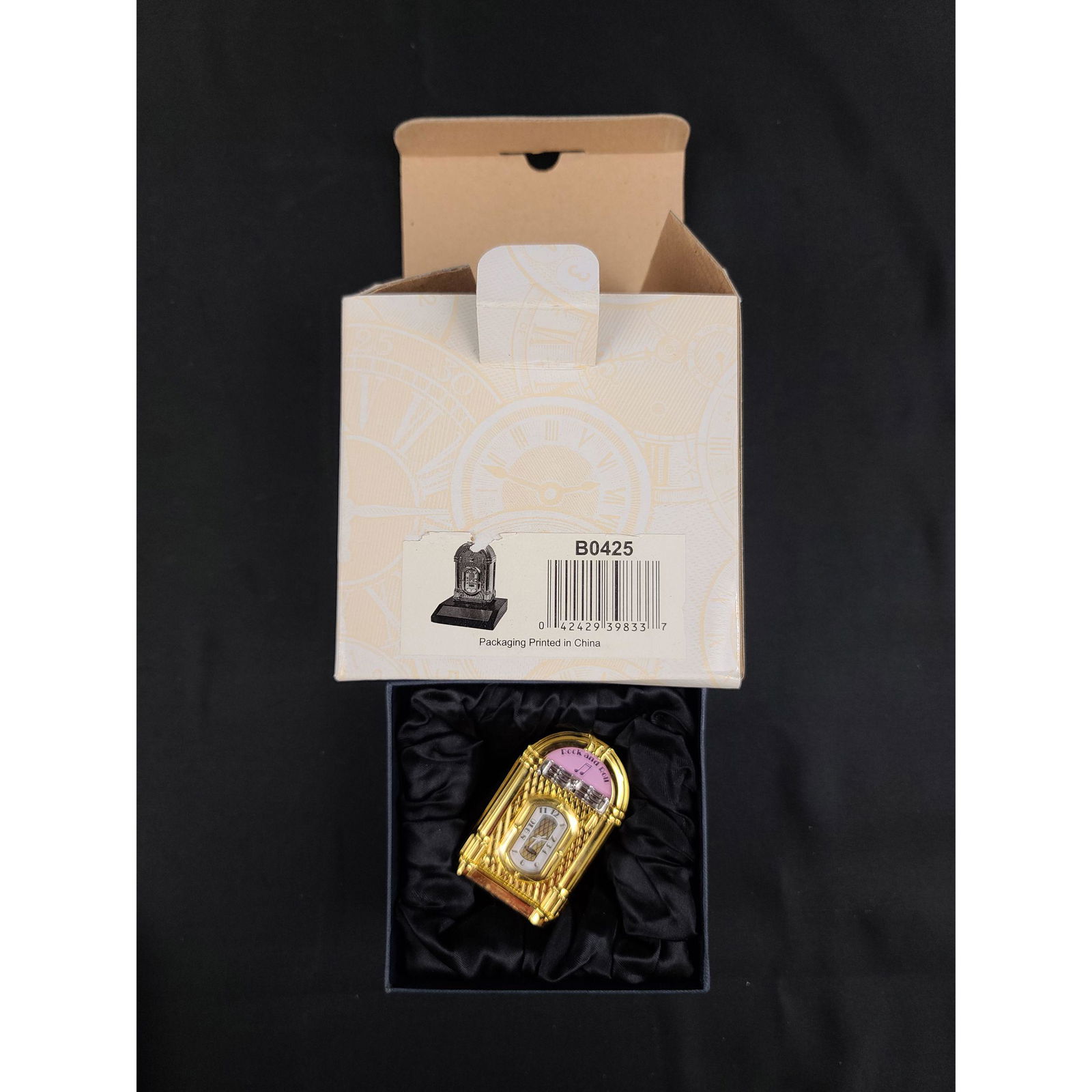 Bulova Miniature Clock B0425 JUKEBOX: Bulova Miniature Clock B0425 JUKEBOX